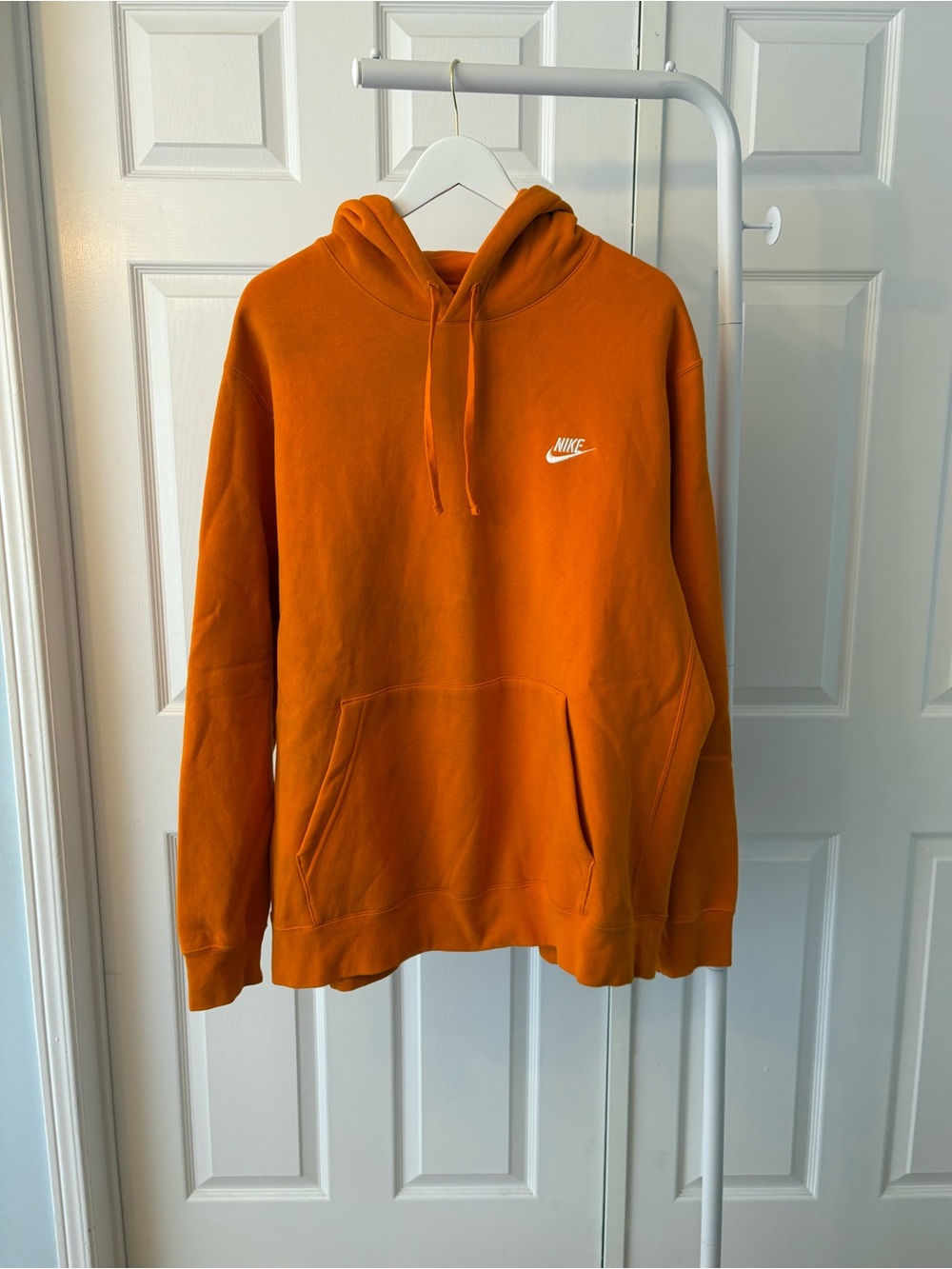 Nike Orange Cotton Blend Hoodie Sweatshirt Size Extra Large - Picture 7 of 12